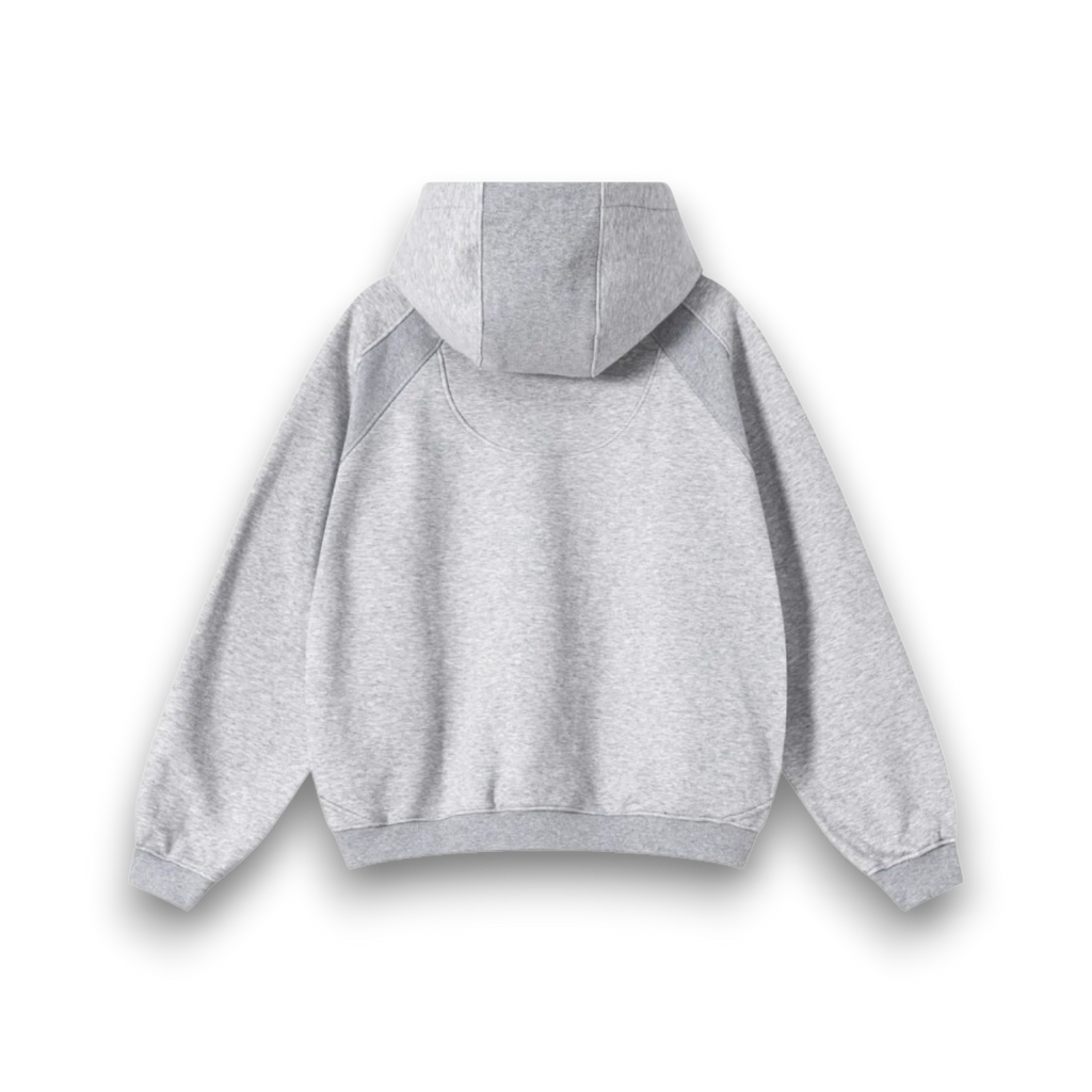 340GSM Men’s Trendy Fleece Structured Panel Hoodie