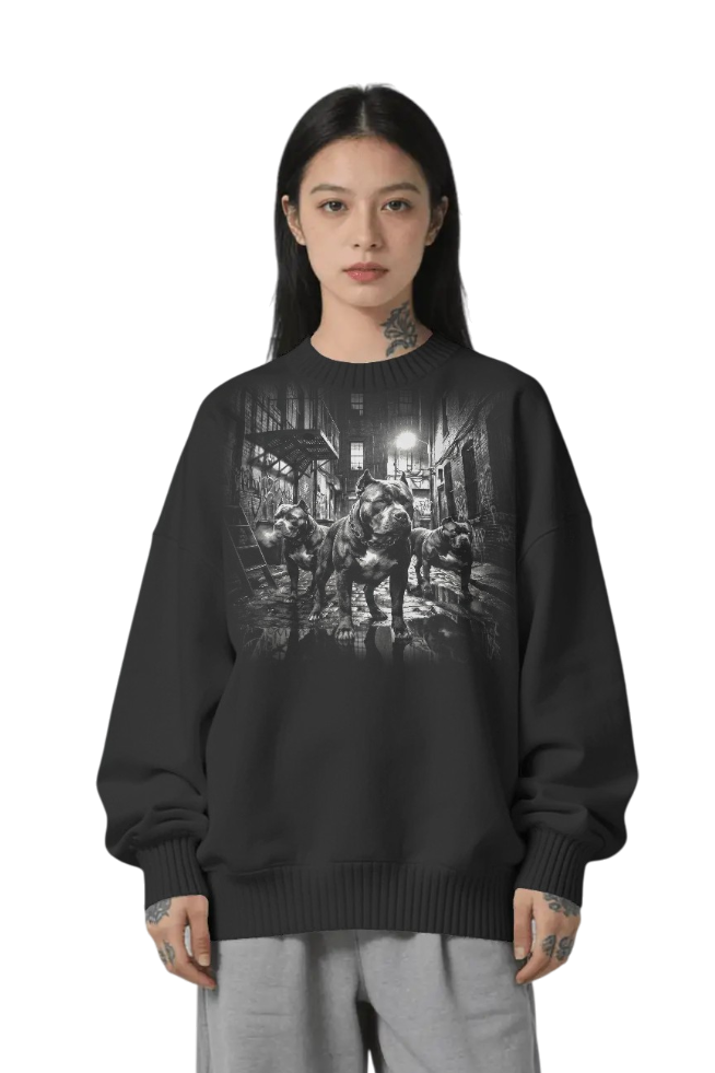 Bulldogz "Night Moves" Crewneck - 380GSM Heavyweight Streetwear Sweatshirt