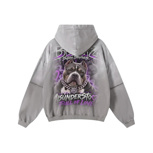 "Misunderstood" Hoodie - 370GSM Monkey Wash Faux-Two-Piece